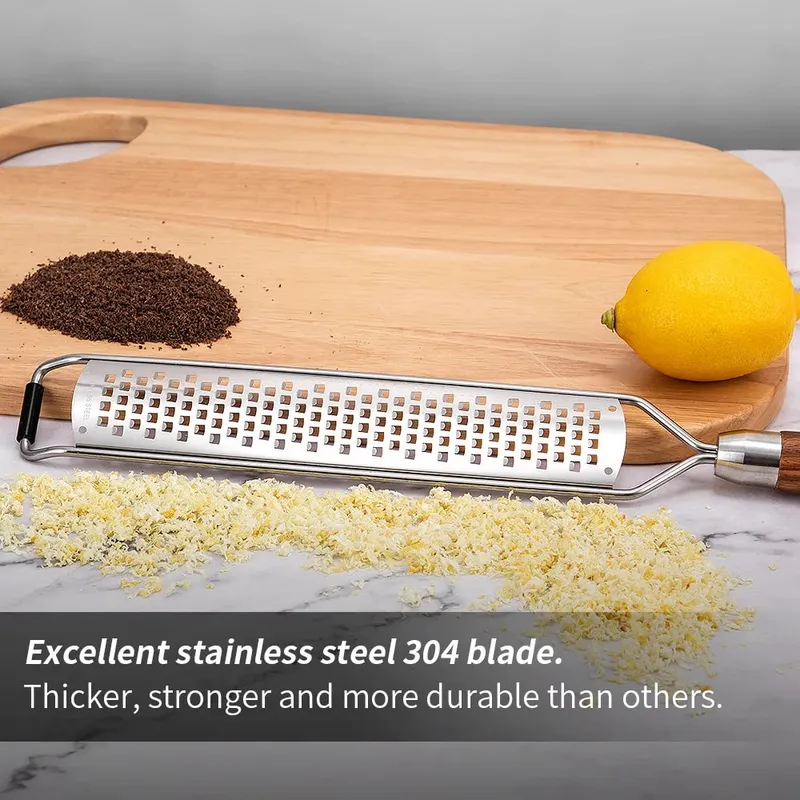 Stainless Steel Cheese Grater Slicer Lemon Zester Chocolate Chopper Fruit Peeler Planer Non-Slip Handle Lightweight Cook Gadgets