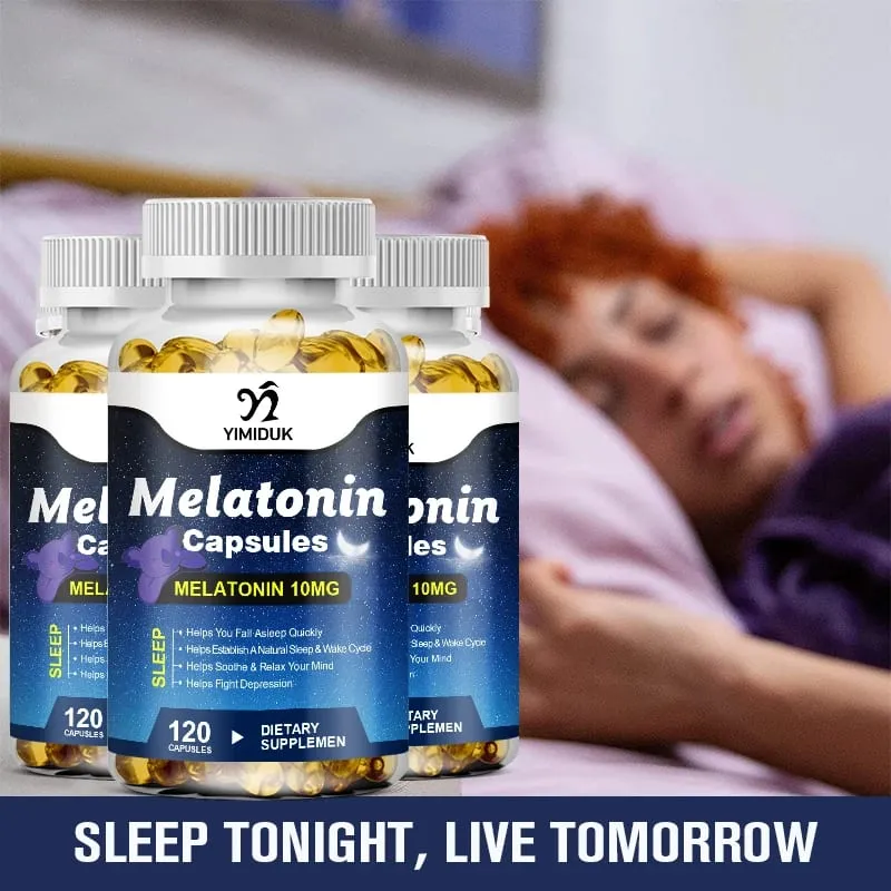 Melatonin 10mg Sleep Dietary Supplement No Habit Deep Sleep Contains Melatonin - Healthy Sleep - 120 Capsules