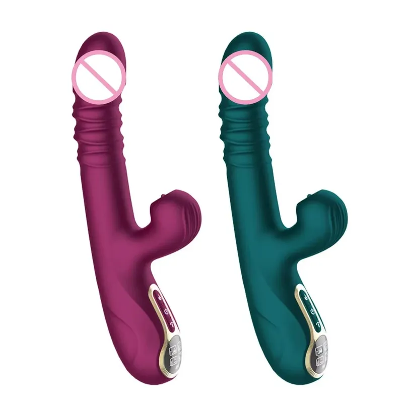 Women Retractable Vibrator Dildo Fast Piston Heating Sucking Tongue Licking G-Spot Nipple Vagina Masturbator Sex Toys for Couple — image 4