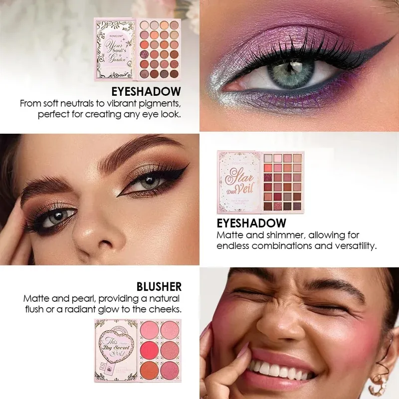 5‑Page Full Face Makeup Kit Matte & Shimmer Eyeshadow Blush Contour Lip Gloss Mascara for Versatile Makeup Looks — image 7