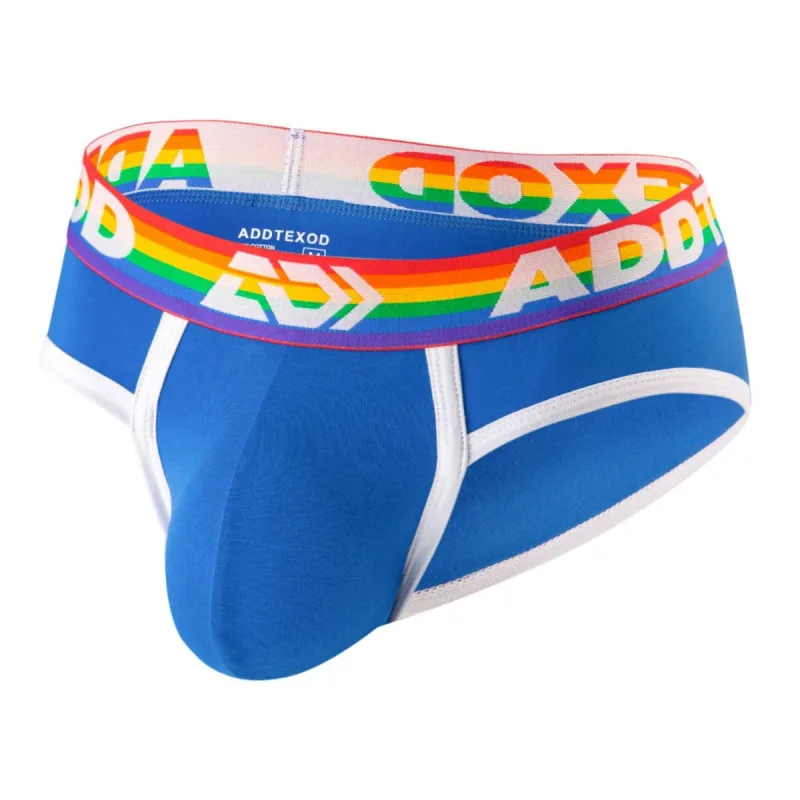 Sexy Men Underwear Rainbow Belt Multi Colored Youth Low Waist U Convex Pouch Brief Teenager Cotton Breathable Comfortable Bikini — image 1