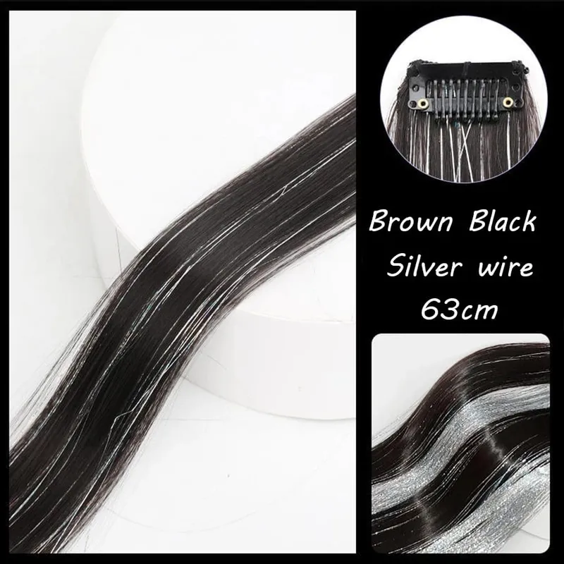 Synthetic Ear-dyed Laser Wig Piece One-card Seamless Feather Hair Extension Artifact Girl Group Stage Headdress Patch — image 18
