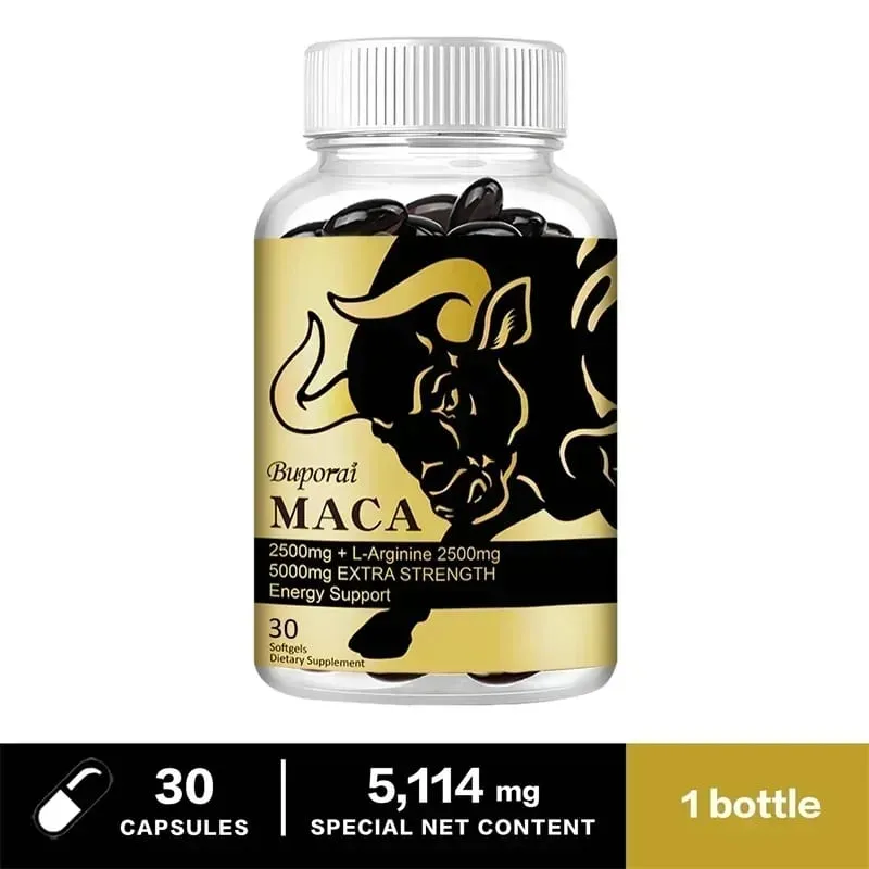 Maca Root Supplement - with Panax Ginseng To Boost Energy Improve Endurance Muscle Strength and Athletic Performance