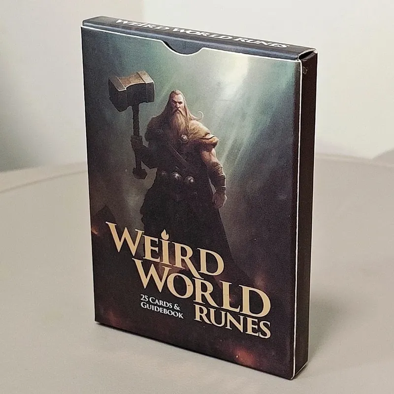 이상한 세계 룬 데크 - 350GSM 이중 엠보싱 카드스톡에 인쇄된 점술용 9*6cm 25 장로 Futhark 오라클 카드 — image 5