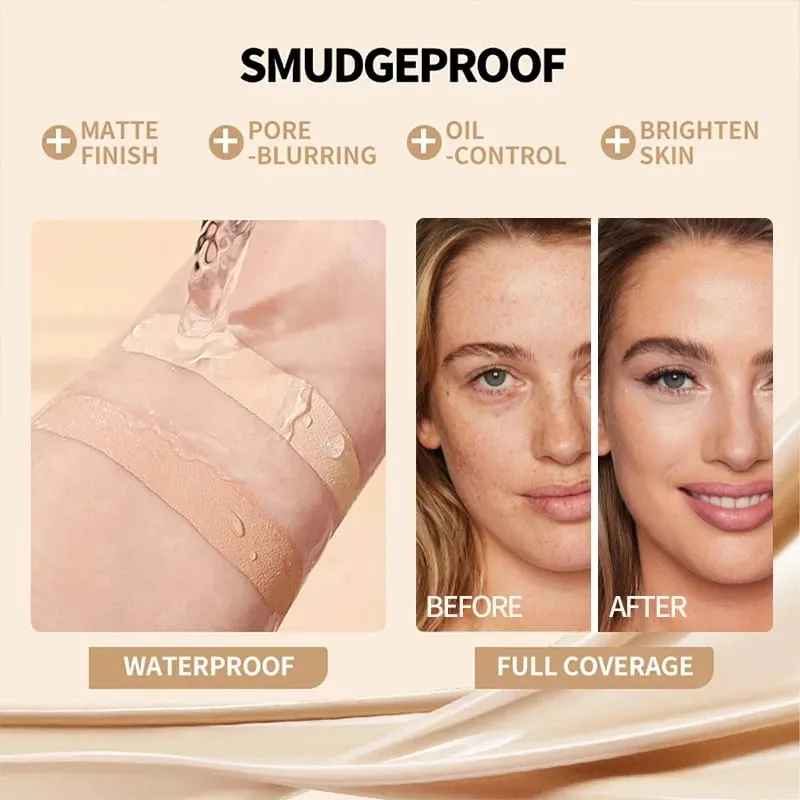 Face Makeup Set Liquid Foundation Loose Powder Primer Waterproof Long-lasting Full Coverage Concealer Women Cosmetics FaceMakeup — image 6