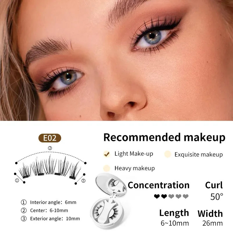 Brown Magnetic False Eyelashes Natural Soft Light Weight Eye Makeup Set With Applicater One-Piece Box Easy To Carry Eyelash Tool — image 11