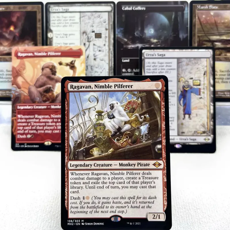 MH2 HOLO7-Ⅰ03 Tcg Cards German Black Core Ragavan Nimble Urza's Saga Fetch Lands Arid Mesa the Cabal Coffers — image 1
