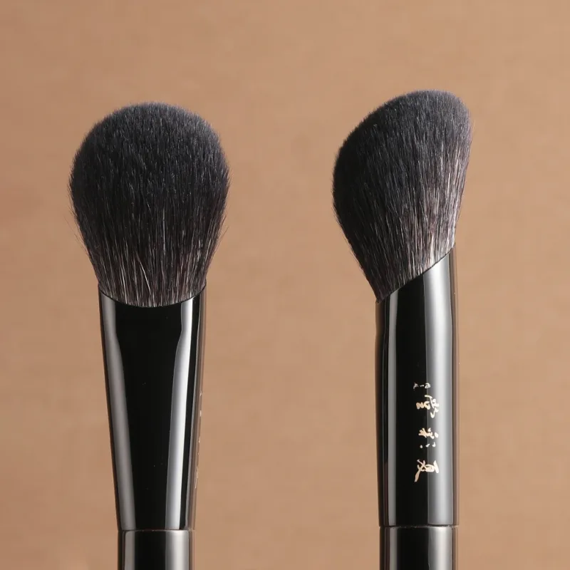 Professional Handmade Make Up Brush 1PC Blush Contour Brush Soft Silver Fox Goat Hair Luxury Raw Lacquer Handle Makeup Brushes — image 6