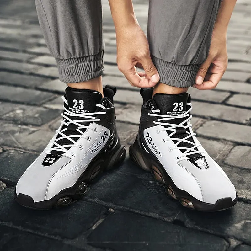 Men's Spring High Quality Trendy Shoes Thick Bottom Strap Basketball New Breathable Shock Absorbed Casual Sneaker Shoes 2025 — image 5