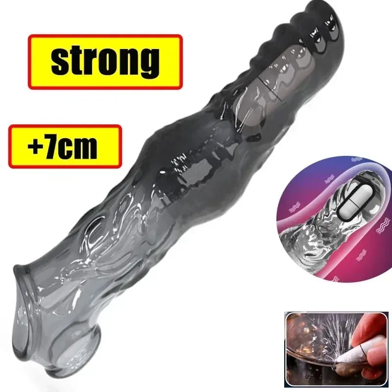 Penis Extension Sleeve Soft Delayed Ejaculation Condoms Beast Penis Extender Dick Sleeve Adult Sex Toys For Men Massage Vagina — image 2