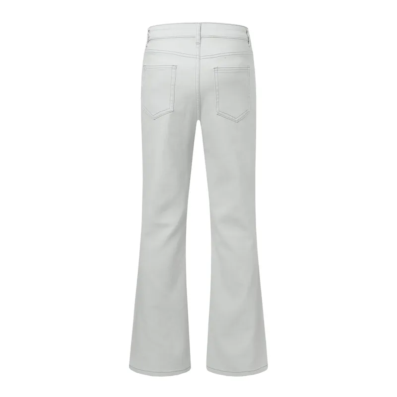 Retro Men's Flared Jeans Casual Slim Fit Stretch Bell Bottom Comfort Stretch Fit Bottom White Skinny Leg Denim Jeans Unisex — image 3