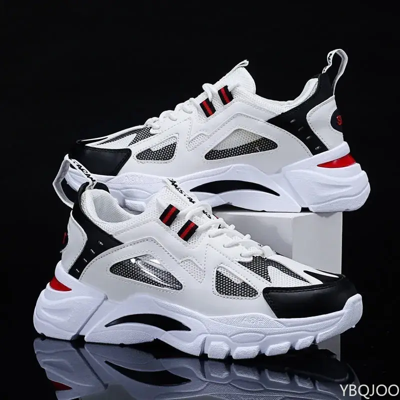 New Men's Shoes Spring Autumn Breathable Mesh Shoes Thick soled Height Increasing Shoes Men's Versatile Trendy Sports Shoes — image 1