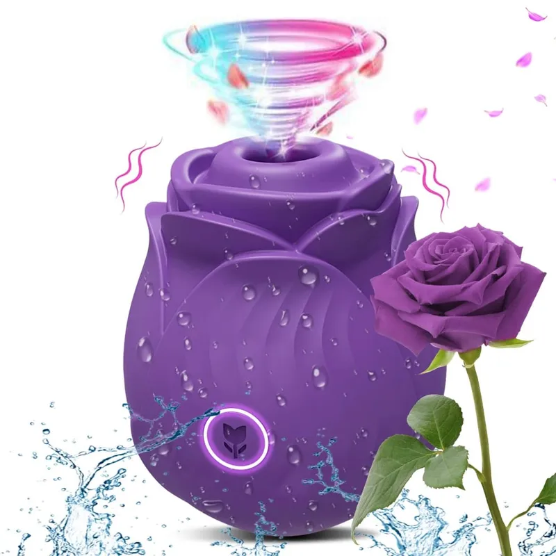 Rose-Sucking Thrusting Dildo Vibrator for Women Nipple Clit Stimulator Vibrating Egg Tongue Licking Clitoris Sucker Sex Toys — image 9