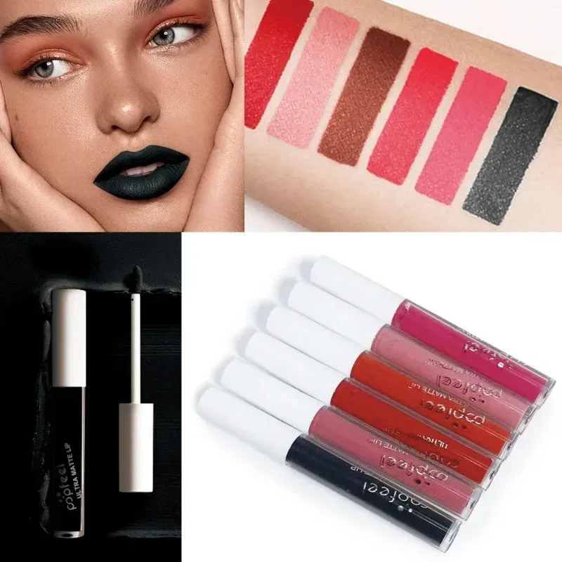 Punk Matte Black Liquid Lipstick Waterproof Long Lasting Party Lip Gloss Personality Velvet Nude Lip Tint Halloween Lips Makeup — image 5
