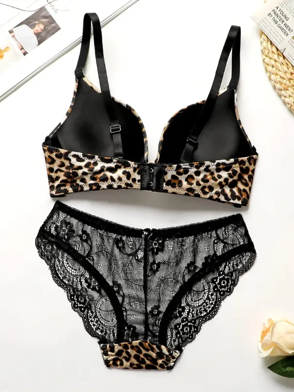High Quality Hot Selling Sexy Women's Wireless Two-piece Butterfly Solid Color Underwear Women's Lace Underwear Set B2046 — image 6