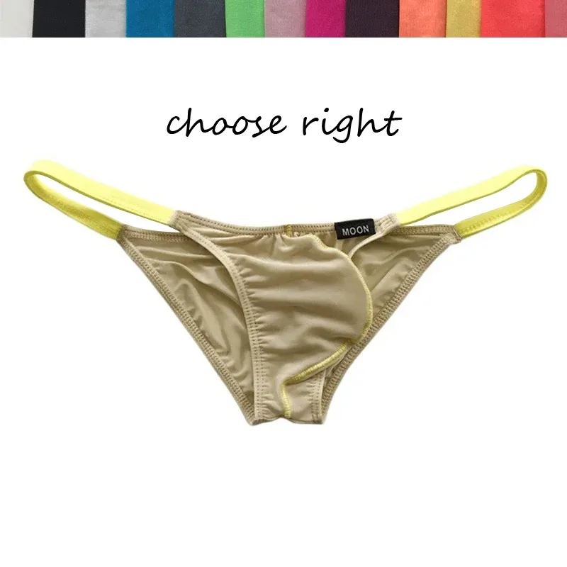 Men's Low-Waisted Color Contrast Briefs Ice Silk Protruding Translucent Stereoscopic Bag Sexy Underwear — image 10