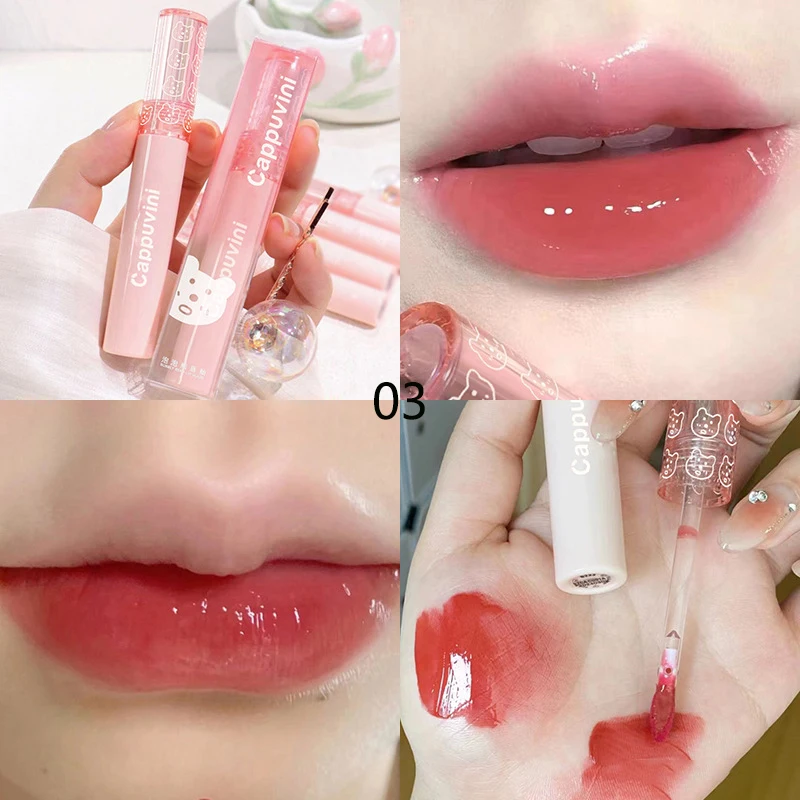 1PC Mirror Water Lip Gloss Cherry Pink Transparent Waterproof Long Lasting Moisturizing Nude Clear Tint Glass Lips Oil Makeup — image 10
