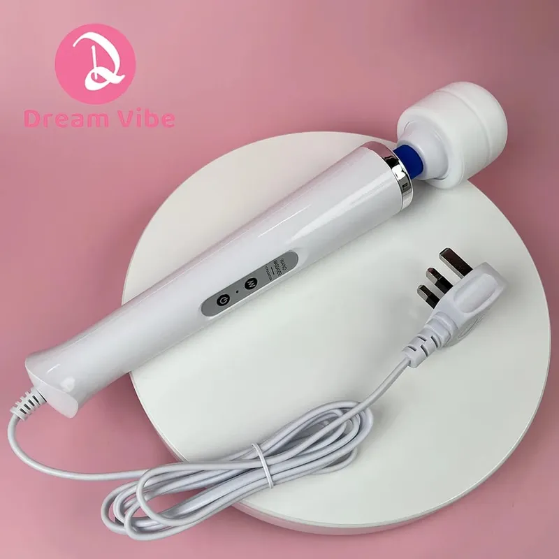 Cabled Mega Wand UK Plug Wand Massager with Wire Super Powerful 10 Vibrations Pleasure Women Sex Sports Recovery Muscle Aches