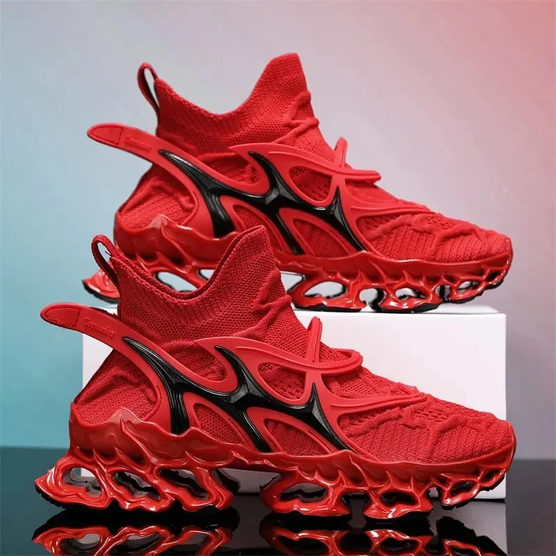 Men's Blade Type Shoes Breathable Shock Absorption Running Shoes Non-Slip Shoes For Jogging Tennis Gym Casual Walking Sneakers — image 8