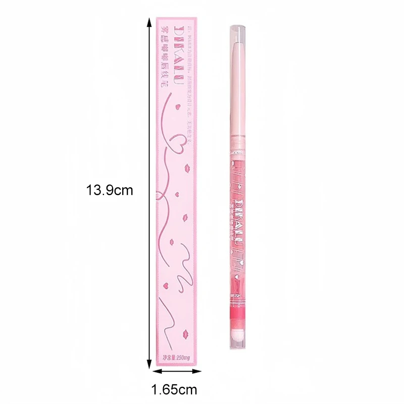 2 Màu Matte Lipliner Bút Chì Khỏa Thân Kẻ Viền Môi Với Cọ Môi Chống Nước Tự Nhiên Màu Hồng Đào Son Môi Bút Chì Viền Môi Trang Điểm — image 2