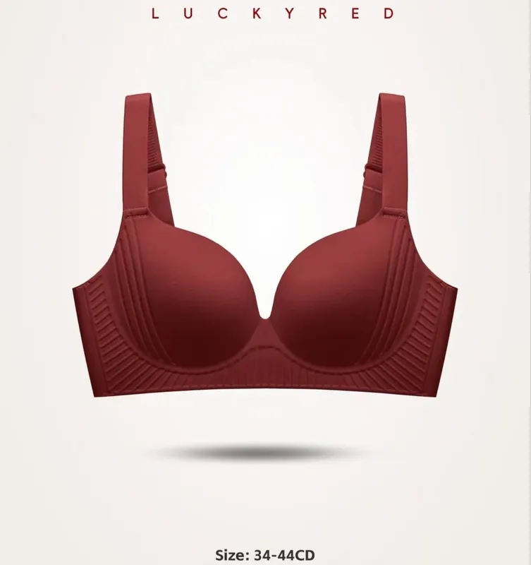 작은 가슴을위한 섹시한 레드 푸시 업 브래지어 세트 언더 와이어가없는 안티 처짐 편안한 통기성 웨딩 란제리 세트 — image 14