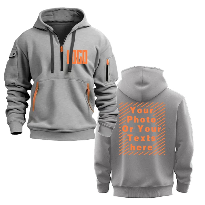 Customized DIY Printed Hoodies for Men and Women, Loose Casual Sportswear with Zipper, Long Sleeved Hoodies with Multiple Pocket — image 13
