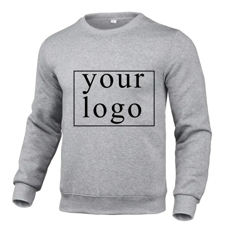 Your Own Design Brand Logo/Picture Personalized Custom Anywhere Men Women DIY Round neck long sleeved pulloverhoodie Fashion New — image 2