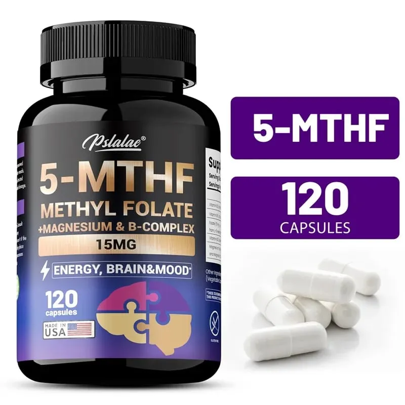 5-MTHF Methylfolate Supplement - Energy Brain and Mood Support Enhances Memory Focus and Clarity Boosts Cognitive Function