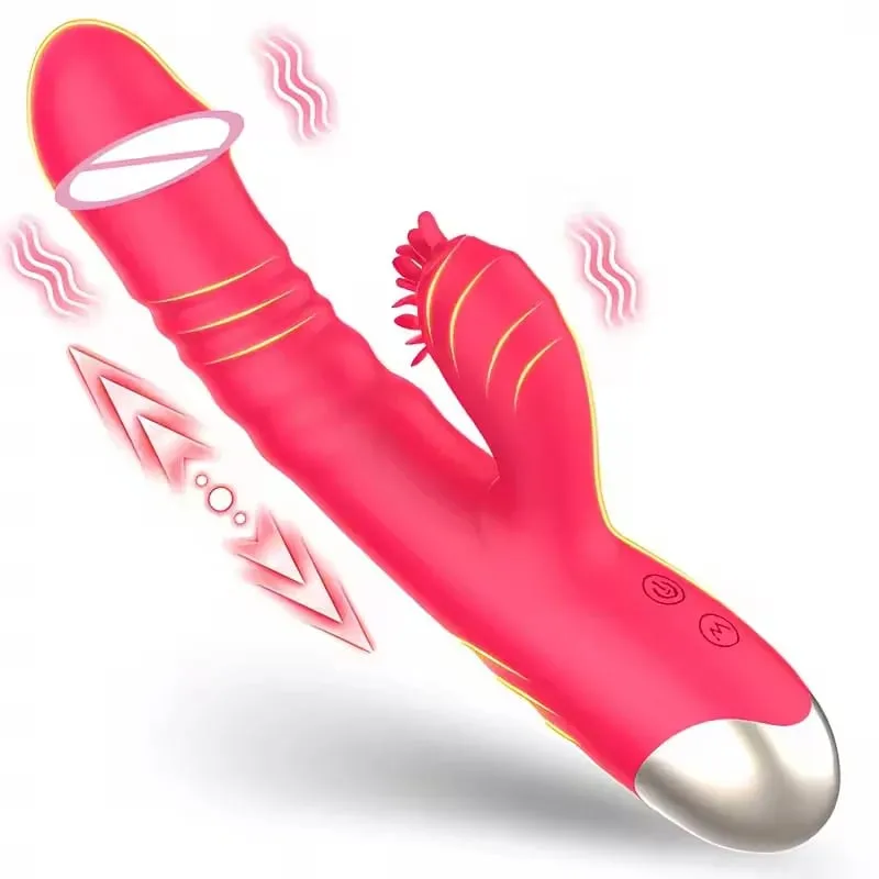 3-IN-1 Rabbit Vibrator for Women Powerful Tapping Flapping Vibrator Clitoral Stimulator Massager Female G-Spot Finger Dildo Sex — image 8