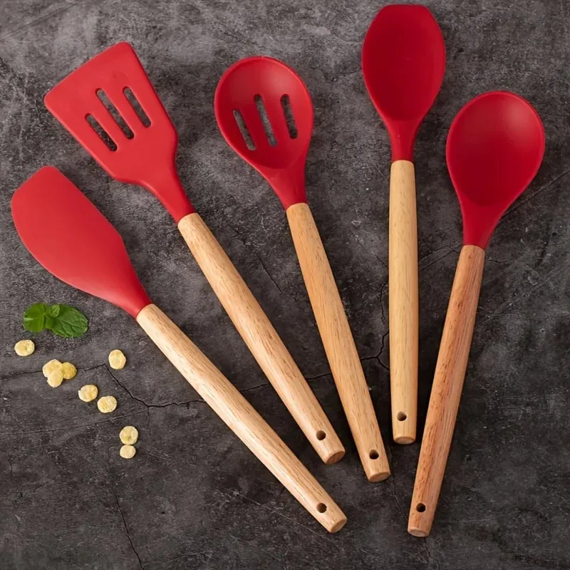 14pcs silicone utensil set with plastic holder — image 15