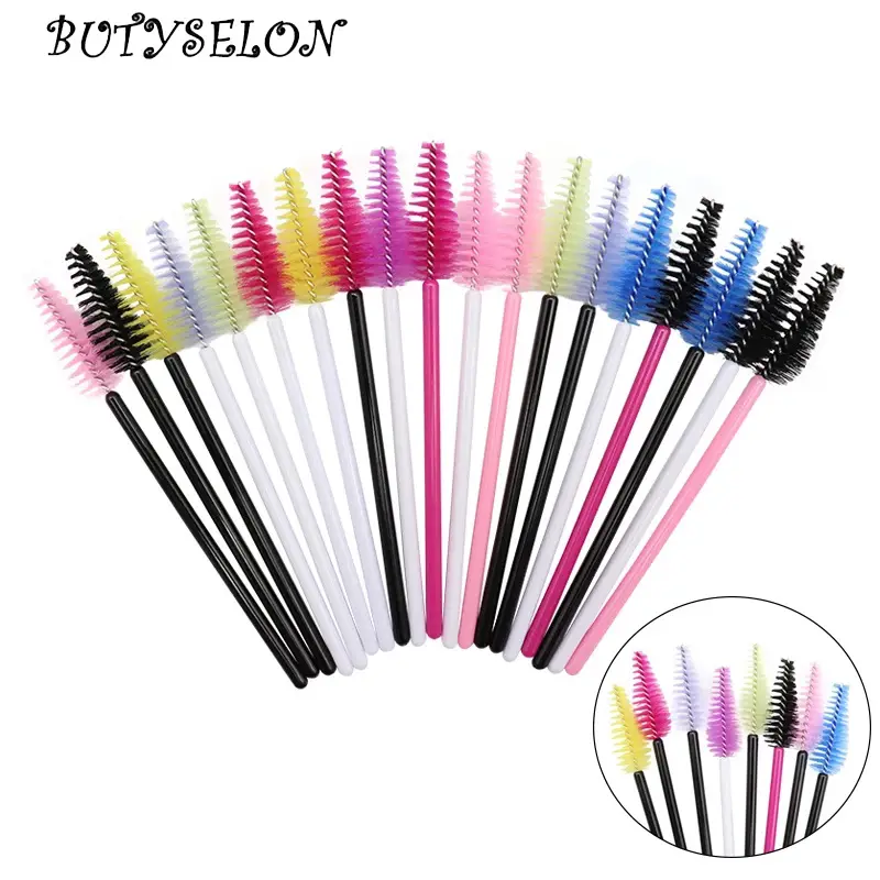 200Pcs Handle Disposable Water Drop Shape Cosmetic Brush Nylon Mascara Wands Lashes Makeup Brushes Eyelash Extension Tools — image 1