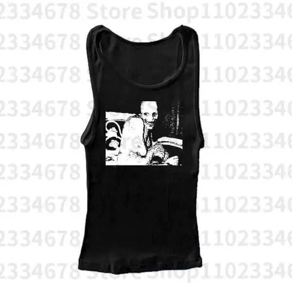 2000s Tops Gothic Emo Girls Camisole Tops Printing Grunge Crop Tops Y2k Clothes Vintage Punk Women's Corset Tank Top Baby Tees
