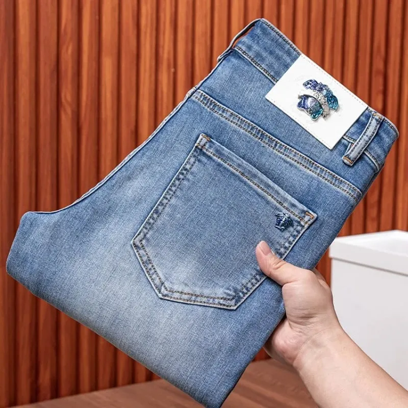 2024 New High-End Jeans Men's Light Luxury and Simplicity Versatile Casual Fashion Men's Clothing Slim Fit Tapered Pants — image 1