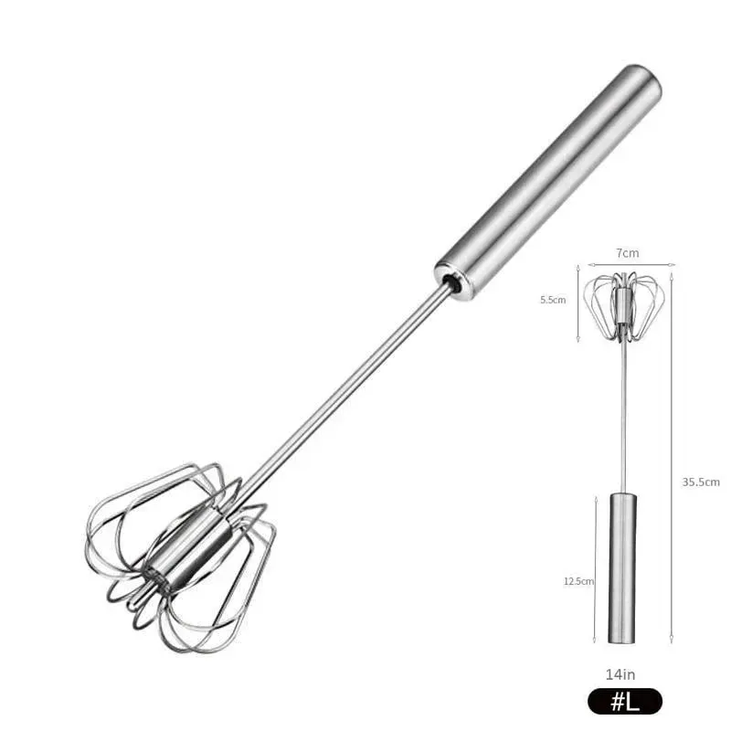 10/12/14inch Stainless Steel Semi Automatic Whisk Blender for Home -Versatile Tool for Egg Beater Milk Frother Hand Push Whisk — image 12