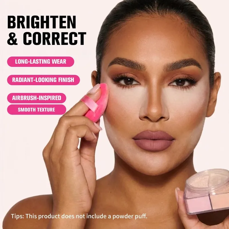 4Pcs Face Makeup Set Foundation Stick Pore No More Primer Loose Setting Powder Long Lasting Matte Beginner Makeup Christmas Gift — image 7