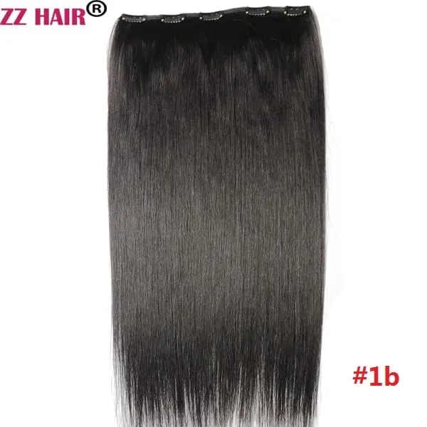100% Brazilian Human Remy Hair Extensions 16"-26" 5 Clips 1pcs Set No-lace 100g-200g Clips In One Piece Natural Straight