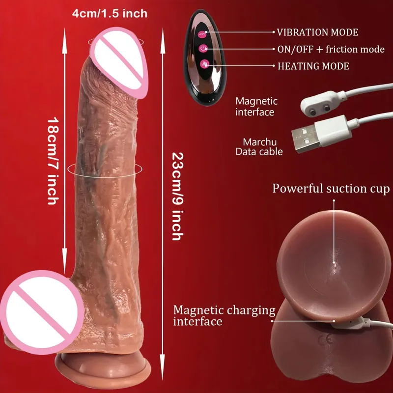 Telescopic Vibrating Thrusting Sex Toys Realistic Dildo Female Masturbation With Suction Cup Penis Remote Control Dick For Women