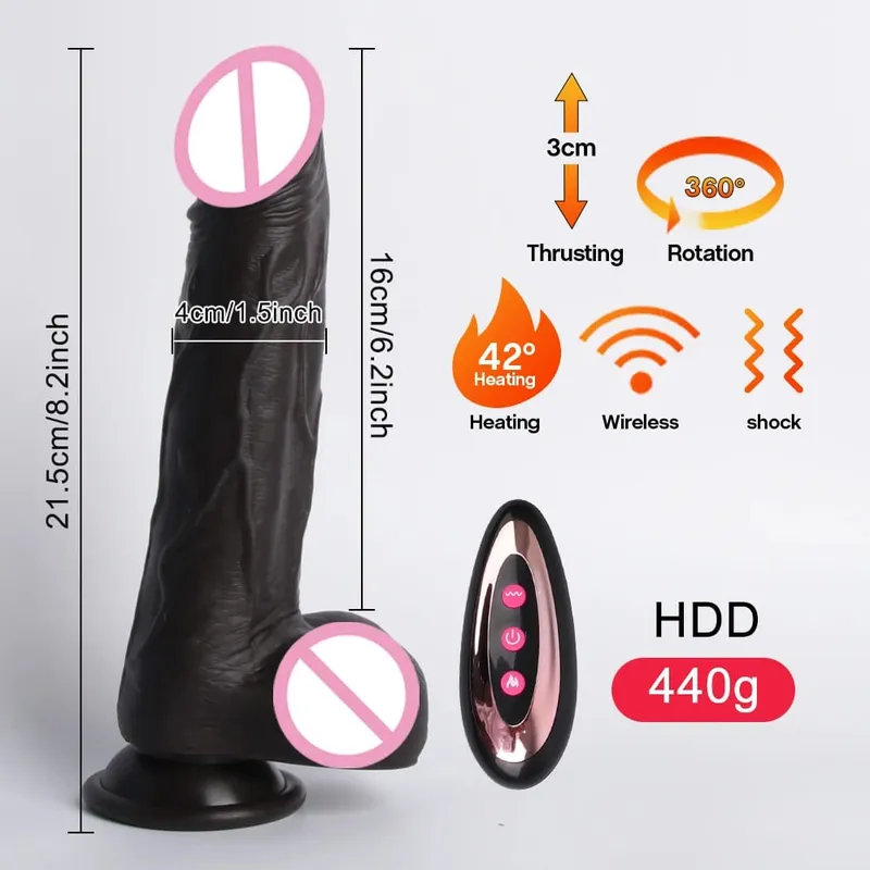 Huge Realistic Silicone Remote Control Dildo Thrusting Vibrating Female Sex Toys Penetration G Spot Clit Vagina Orgasm Massager — image 9
