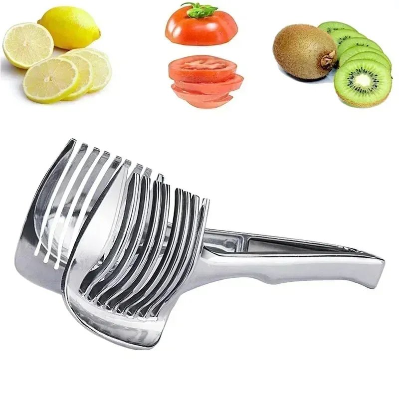 Stainless Steel Kitchen Handheld Orange Lemon Slicer Tomato Cutting Clip Fruit Slicer Onion Slicer KitchenItem Cutter Accessorie — image 5