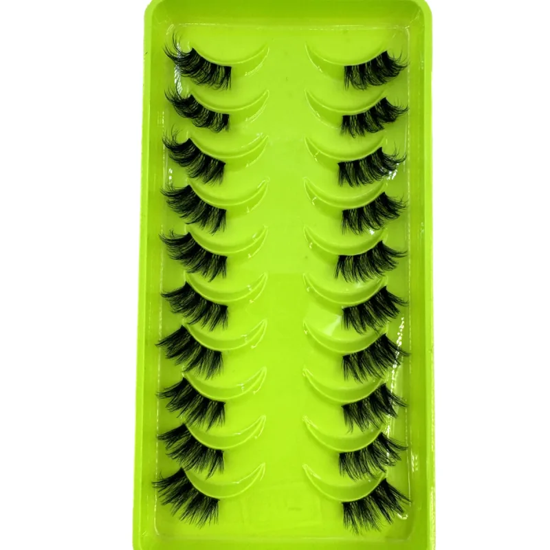 Černé řasy 10 polovičních řas Soft Natural Cat Eye Lashes Makeup Tool Prodlužovací nástroj Fluffy Faux Cils sezona návratu do školy — image 16