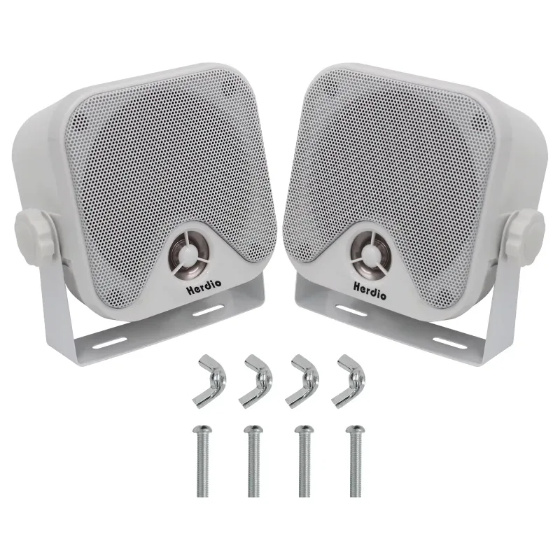 Herdio 4 Inch Heavy Duty Waterproof Boat Marine Box Outdoor Speakers Surface Mounted For Skid Steer ATV UTV RZR Golf Cart Boat — image 7