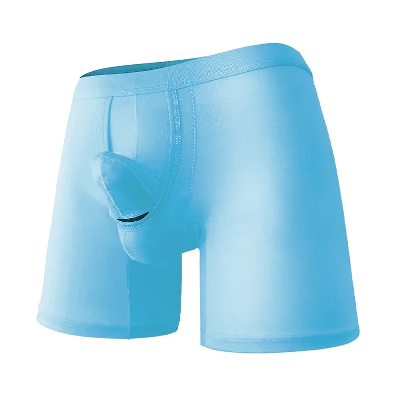 Men's Boxers Shorts Cotton L Underwear Man Breathable Pouch Panties Middle Long Leg Underpants Male Cueca Hombre — image 8