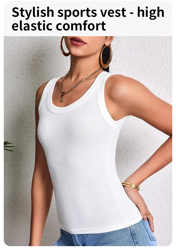6/3/1 Piece Ladies Bottoming Solid Color Fashion Threaded Vest Casual Joker Sports Girl Mixed Color Combination Coat Parent-chil — image 10