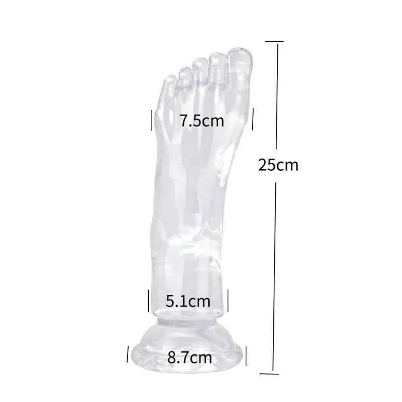 Big Feet Style Anal Plug Big Clear TPE ButtPlug Deep Masturbator Dildo Dilator Stimulator Anal Plug Adult Sex Toys For Women 18+ — image 10