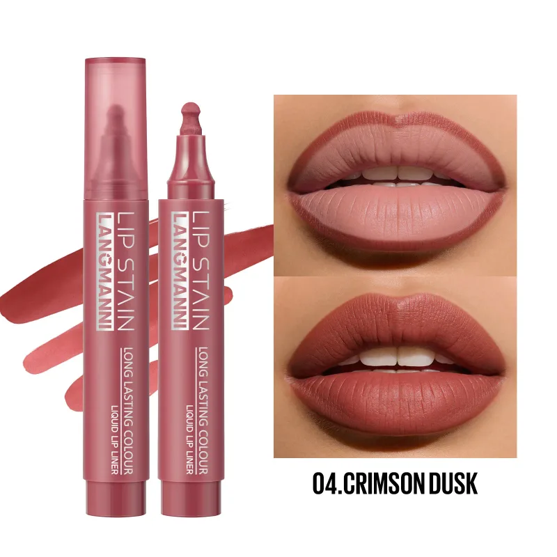 Lip Stain Flüssiger Lipliner-Markierungsstift, langlebig, wasserdicht, matt, hochpigmentiert, nacktes Lippenkontur-Make-up für Frauen — image 11