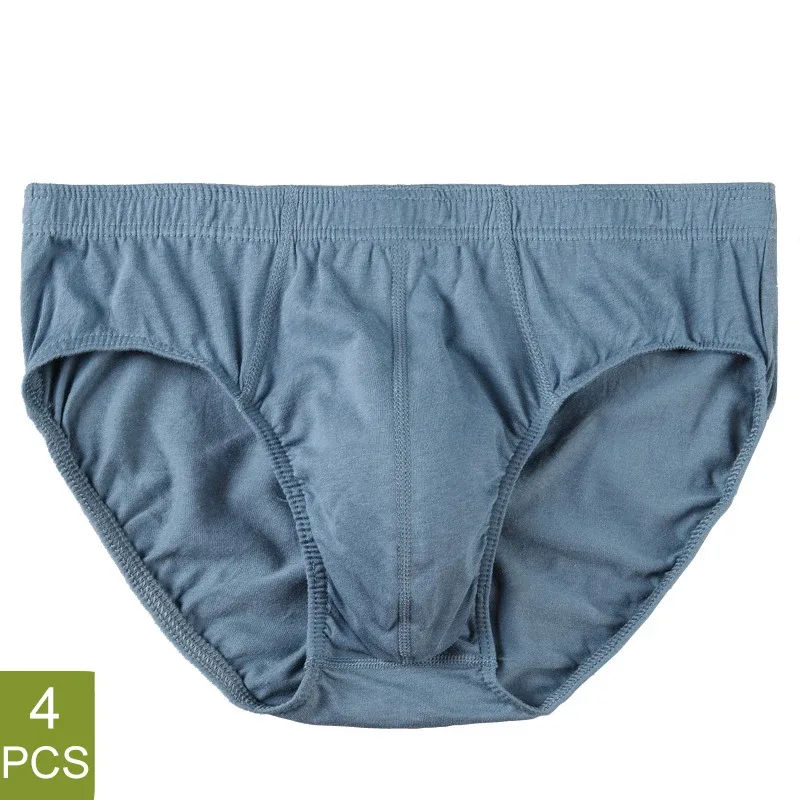 4 Pcs/Lot Men's 100% Cotton Breathable Briefs Comfortable Male Underwear Lingerie Panties Underpants Plue Size Xl -5Xl — image 12