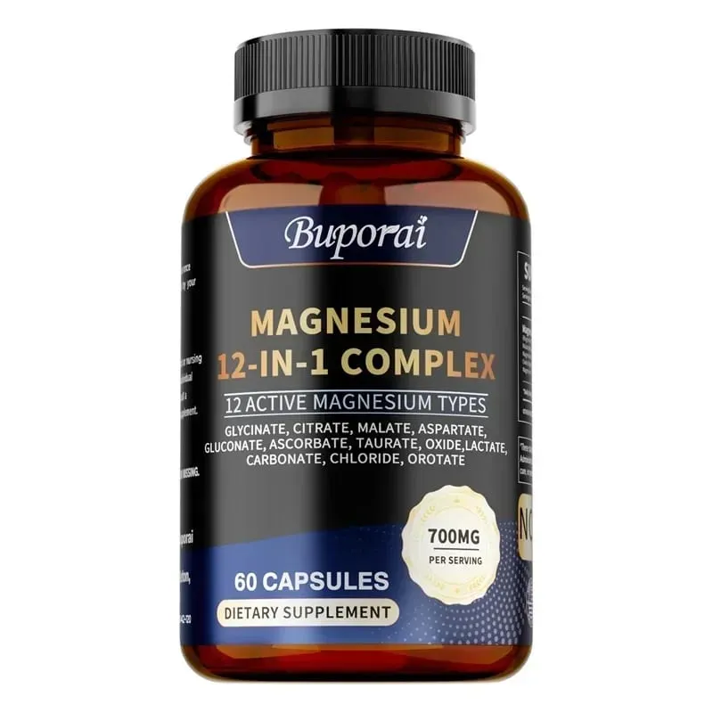Magnesium Complex Capsules - Relieve Nerve Stress and Muscle Contraction Support Bone Health and Boost Immune FunctionSupplemen