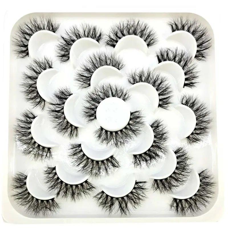 NEW 10 pairs Handmade 3d mink lashes short False Eyelashes Cross Messy Dense Natural Eye Lashes Stage Makeup False Eyelashes — image 24