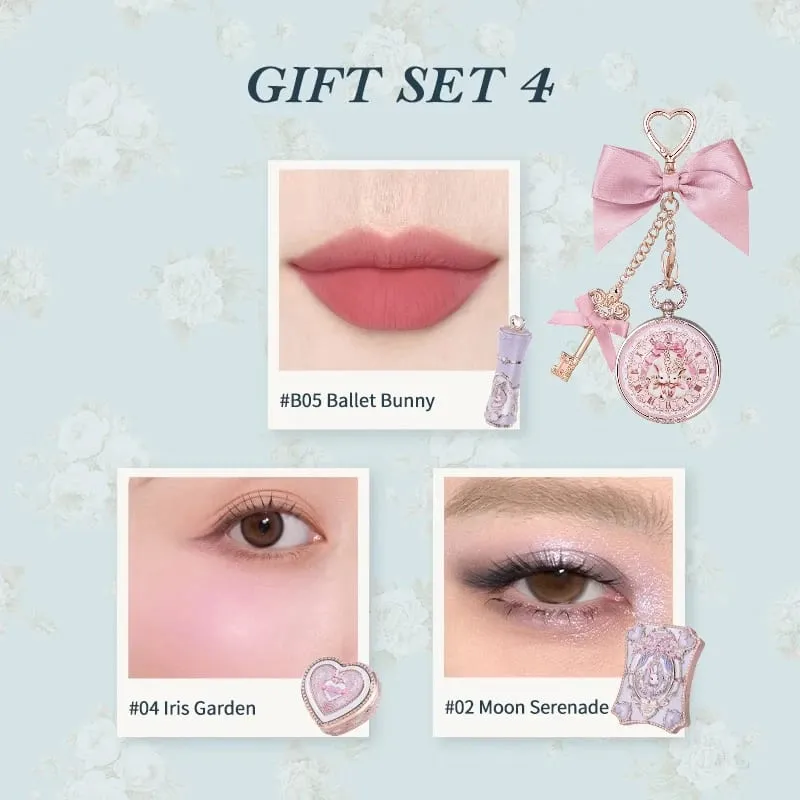 Flowerknows Bunny Garden Collection ชุดของขวัญแต่งหน้า Pigment Palette Lip Balm พวงกุญแจ Velvet Matte ลิปสติกครีมชุด
