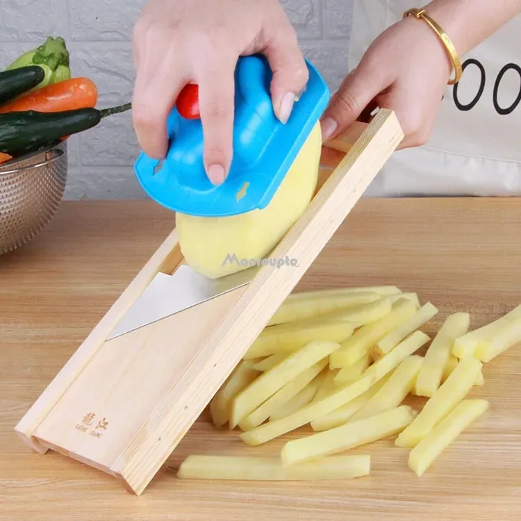 Groentensnijder Roestvrijstalen mes Handleiding Chopper Aardappel Komkommer Wortel Snijmachine Rasp Golfkarton Snijmachine Keuken Gadgets — image 8